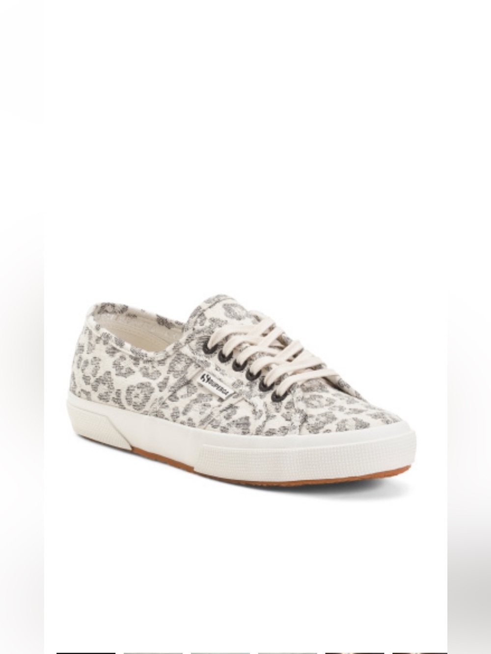 Superga Jacquard Animal Print Lace Up Sneakers White & Gray Women’s Size 7.5